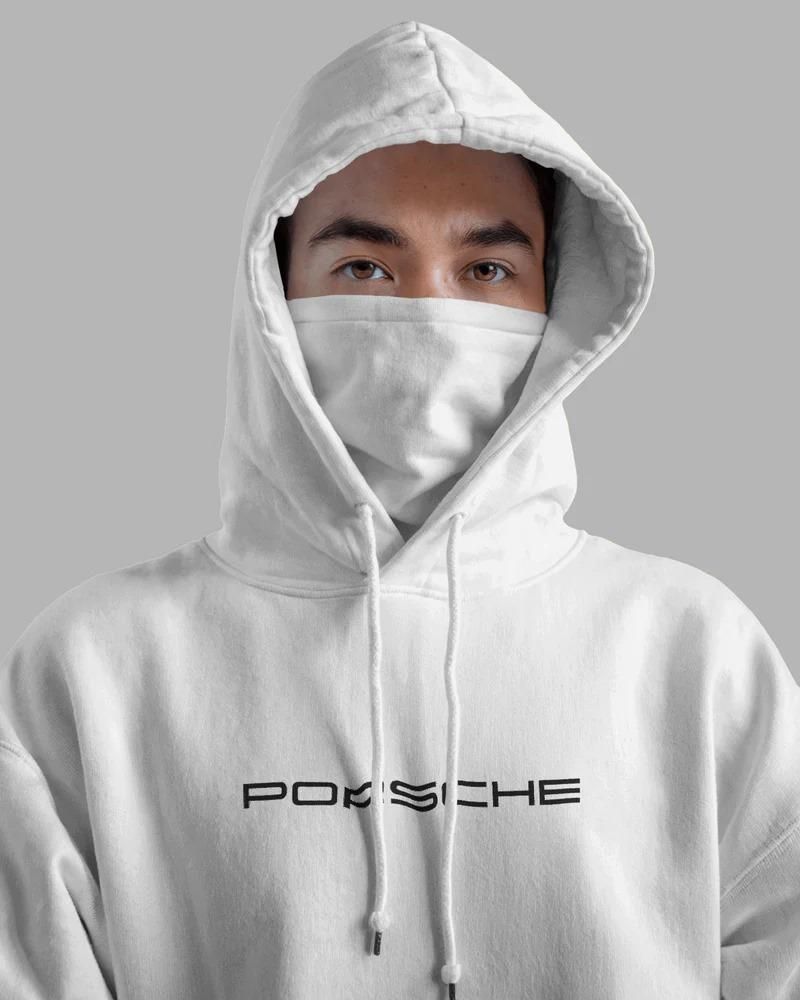 Men's White Porsche hoodie