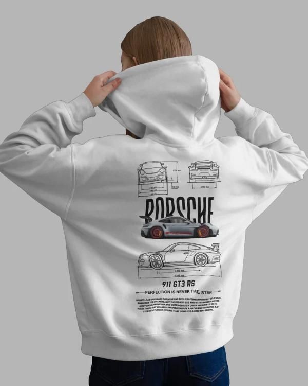 Men's White Porsche hoodie